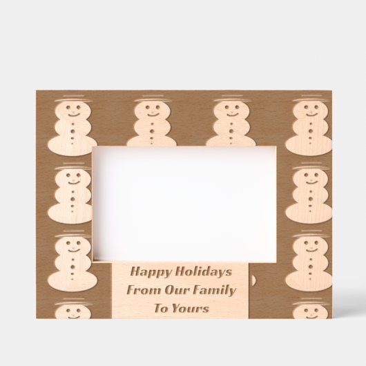 Prettige feestdagen Sneeuwman? Gegraveerd Lijst (Voorkant)