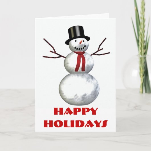 Prettige feestdagen - sneeuwman kaart (Voorkant)