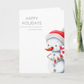 Prettige feestdagen Sneeuwman Kaart (Voorkant)