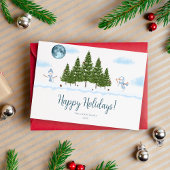 Prettige feestdagen Sneeuwman Kerstboom Vakantie K Feestdagenkaart