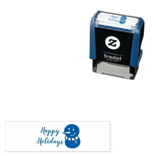 Prettige feestdagen sneeuwman  zelfinktende stempel (In situ)