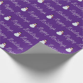 prettige feestdagen sneeuwpop en touwtekst op paar cadeaupapier (Hoek)