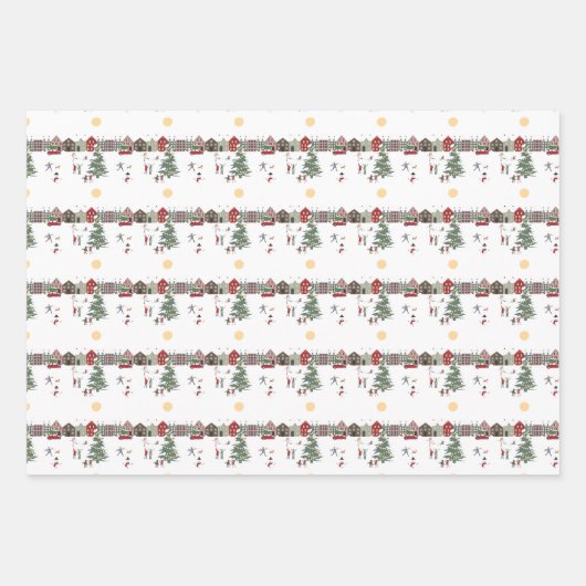 prettige feestdagen sneeuwpopslag in papierbladen inpakpapier vel (Voorkant 3)