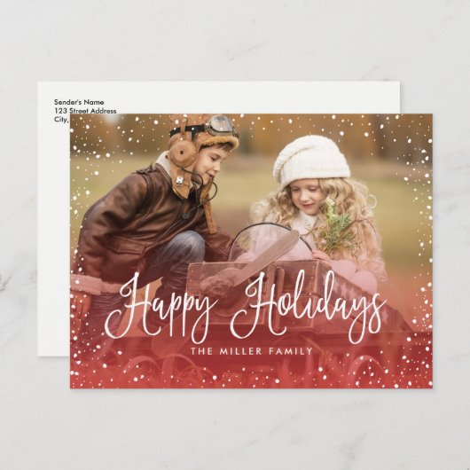 prettige feestdagen Sneeuwrood (Voorkant / Achterkant)