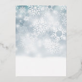 Prettige feestdagen Sneeuwvlok Blauw & Wit Foto (Achterkant)