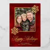 Prettige feestdagen Sneeuwvlok Red Velvet Foto (Voorkant)