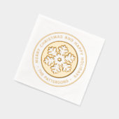 Prettige feestdagen Sneeuwvlok Vrolijk Kerstfeest Folie Servetten (Links)