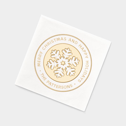 Prettige feestdagen Sneeuwvlok Vrolijk Kerstfeest Folie Servetten (Links)