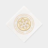 Prettige feestdagen Sneeuwvlok Vrolijk Kerstfeest Folie Servetten (Rechts)