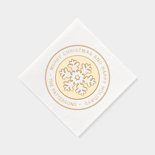 Prettige feestdagen Sneeuwvlok Vrolijk Kerstfeest Folie Servetten (Rechts)