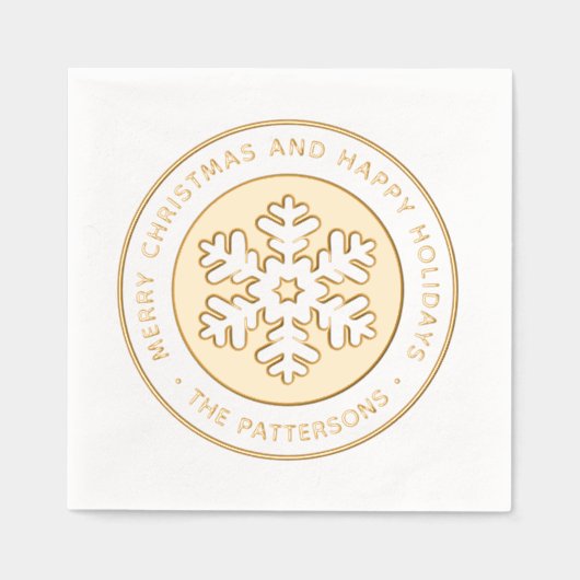 Prettige feestdagen Sneeuwvlok Vrolijk Kerstfeest Folie Servetten (Voorkant)