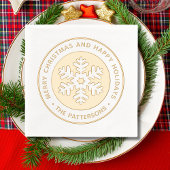 Prettige feestdagen Sneeuwvlok Vrolijk Kerstfeest Folie Servetten