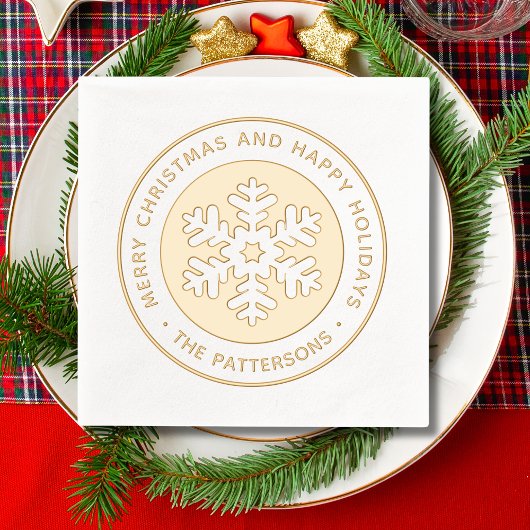 Prettige feestdagen Sneeuwvlok Vrolijk Kerstfeest Folie Servetten