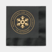 Prettige feestdagen Sneeuwvlok Vrolijk Kerstfeest Folie Servetten (Voorkant)