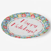 prettige feestdagen! Sneeuwvlokken Papieren Bordje (Gekanteld)