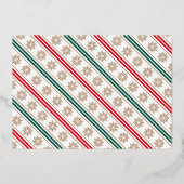 Prettige feestdagen sneeuwvlokken rood groene stre (Achterkant)