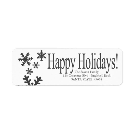 prettige feestdagen Sneeuwvlokken Vakantie Etiket (Voorkant)
