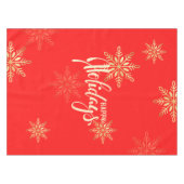 prettige feestdagen sneeuwvlokken voor kerstgoud r tafelkleed (Voorkant (Horizontaal))