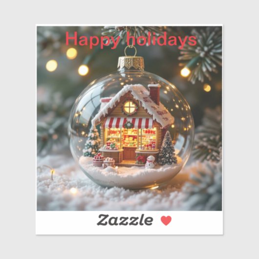 Prettige feestdagen · snoep opslaan in een wereldb sticker (Vel)