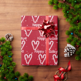 prettige feestdagen snoepriet met Snowflakes Cadeaupapier