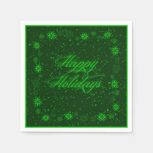 prettige feestdagen Snow Green Kerstmis Napkins Servet (Voorkant)