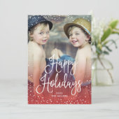 prettige feestdagen Snow RED-foto Feestdagenkaart (Staand voorkant)