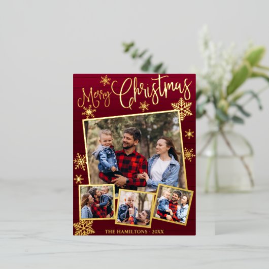 prettige feestdagen Snowflake 4 Foto's Collage (Staand Voorkant)