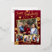 prettige feestdagen Snowflake 4 Foto's Collage Fam (Voorkant / Achterkant)