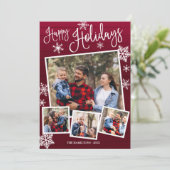 prettige feestdagen Snowflake 4 Foto's Collage Rus Kaart (Staand voorkant)
