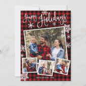 prettige feestdagen Snowflake 4 Foto's Collage Rus Kaart (Voorkant)