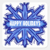 Prettige feestdagen Snowflake aanpasbare stickers (Voorkant)