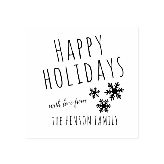 Prettige feestdagen Snowflake Kerstmis Rubberstempel (Afrduk)