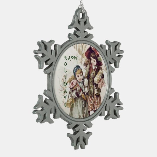  Prettige feestdagen Snowflake Ornament (Links)