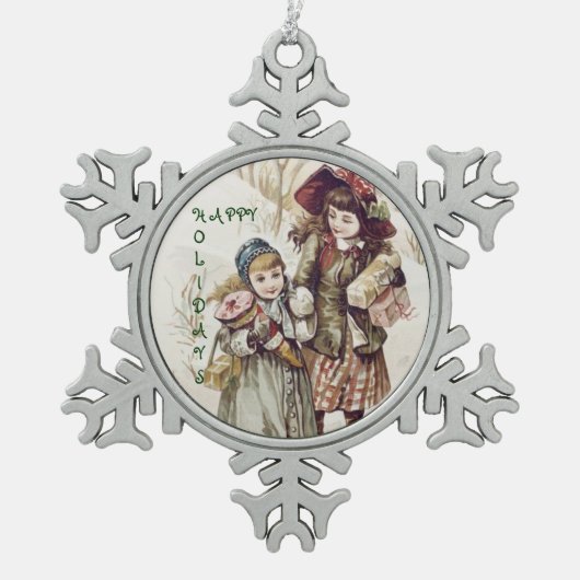 Prettige feestdagen Snowflake Ornament (Voorkant)