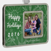 prettige feestdagen Snowflake Photo Keepomwille Verzilverd Omlijst Ornament (Rechts)