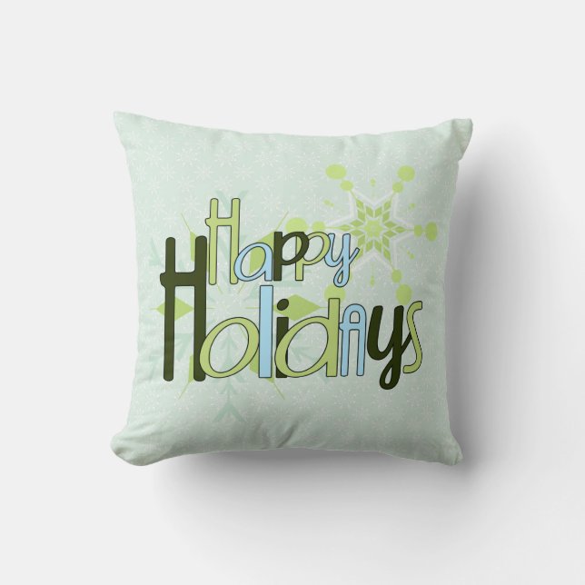 prettige feestdagen Snowflake Reversible Pillow Kussen (Voorkant)