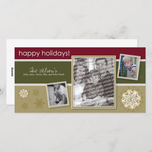 Prettige feestdagen Snowflake Sweet 3-Foto :: 03 Feestdagenkaart (Voorkant / Achterkant)