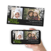 prettige feestdagen Snowflakes - 2 foto's - horizo Feestdagenkaart