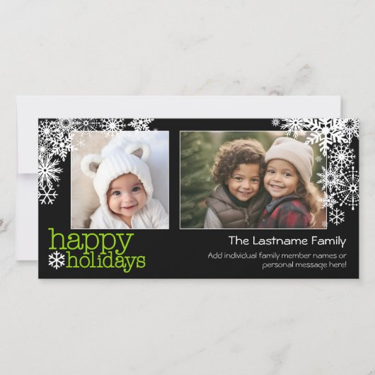 prettige feestdagen Snowflakes - 2 foto's - horizo Feestdagenkaart (Voorkant)