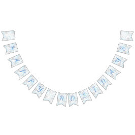 prettige feestdagen Snowflakes - Bunting Flags Vlaggetjes