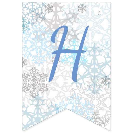 prettige feestdagen Snowflakes - Bunting Flags Vlaggetjes (Tweede vlag)