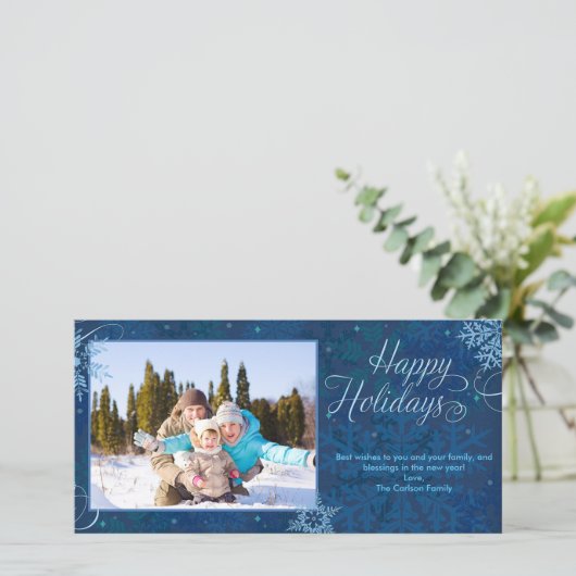 prettige feestdagen Snowflakes Feestdagenkaart (Staand voorkant)