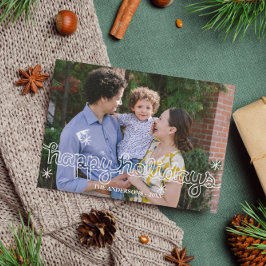 Prettige feestdagen Snowflakes fotokaart Feestdagenkaart