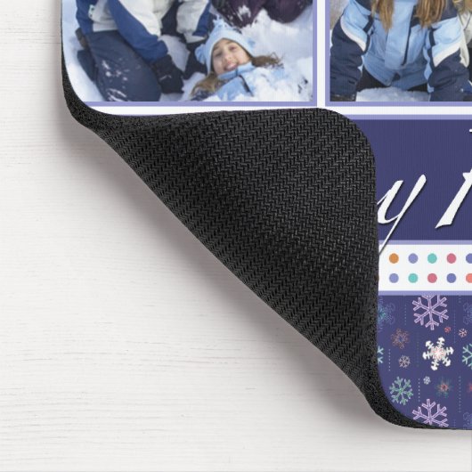 prettige feestdagen Snowflakes Fotosjabloon Muismat (Hoek)