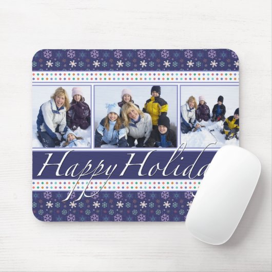 prettige feestdagen Snowflakes Fotosjabloon Muismat (Met muis)