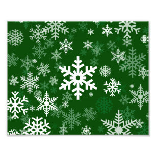 prettige feestdagen Snowflakes Green voor iedereen Foto Afdruk