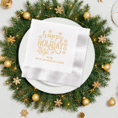 Prettige feestdagen Snowflakes | Holly Business Folie Servetten