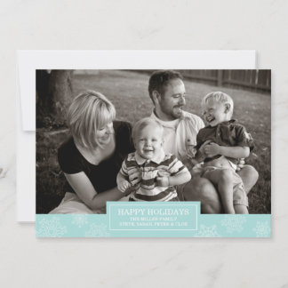 prettige feestdagen Snowflakes-kaart | Vast | Blau Feestdagenkaart