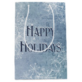 prettige feestdagen Snowflakes Medium Cadeauzakje (Voorkant)