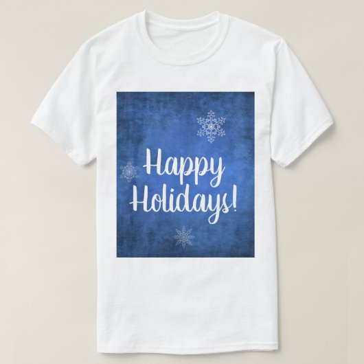 prettige feestdagen Snowflakes op blauw T-shirt (Design voorkant)